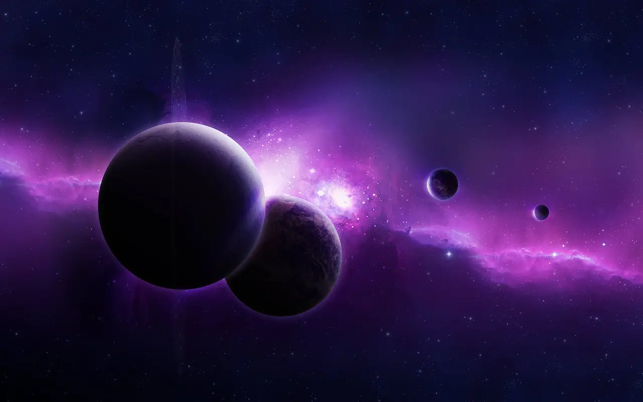 Purple Cosmic Realm – black and blue desktop wallpaper, 2560×1600