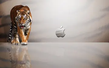 Tiger And Apple Logo wallpaper