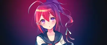 Anime Girl With Purple Hair wallpaper