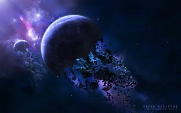 Shattered Planet in Space wallpaper
