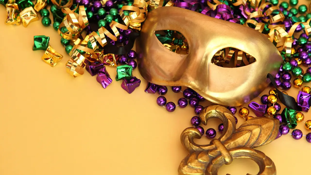 Golden Masquerade Celebration – beige and brown desktop wallpaper, 1920×1080
