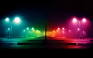 Neon Lights in Fog wallpaper