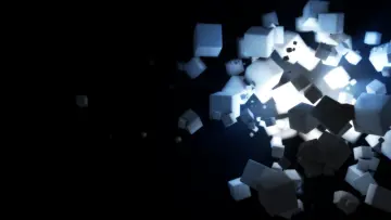 Floating Luminescent Cubes in Void wallpaper