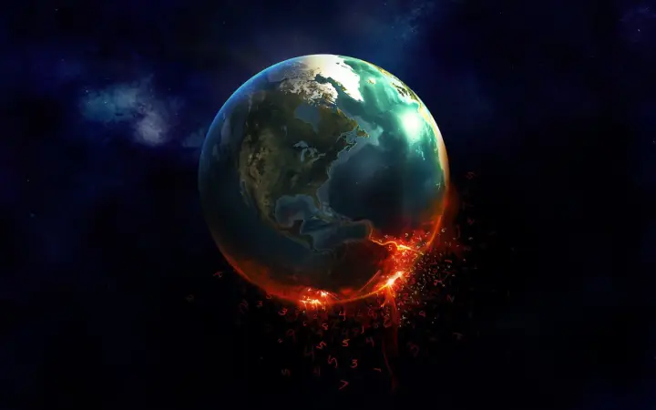 Digital Earth Dissolving as a phone lock screen