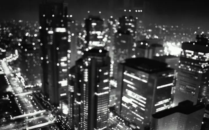 Midnight City Lights Blur as a phone lock screen