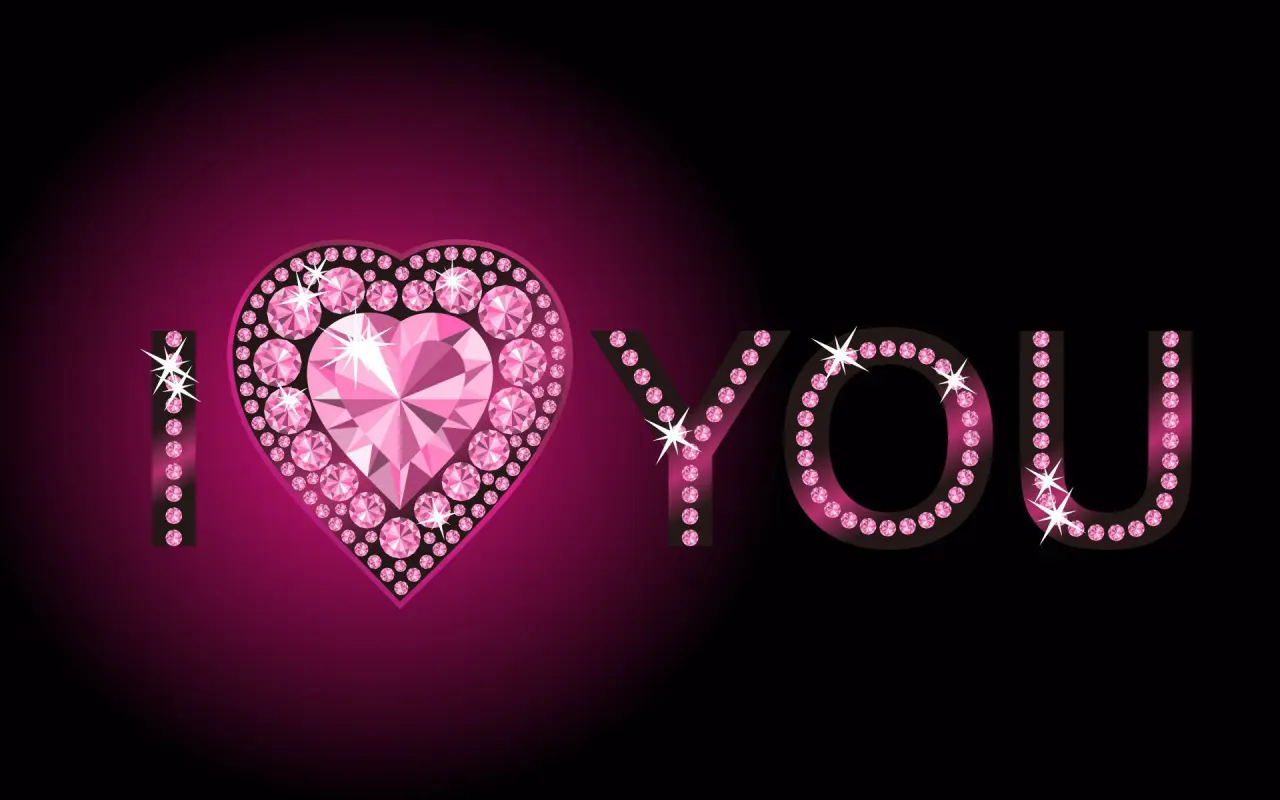 Sparkling Diamond Love – black and purple desktop wallpaper, 1920×1200