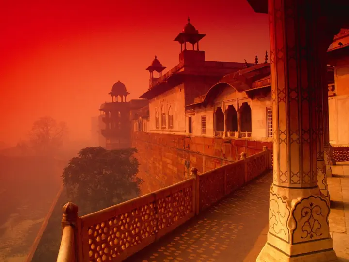 Red Palace in Mist as a phone lock screen