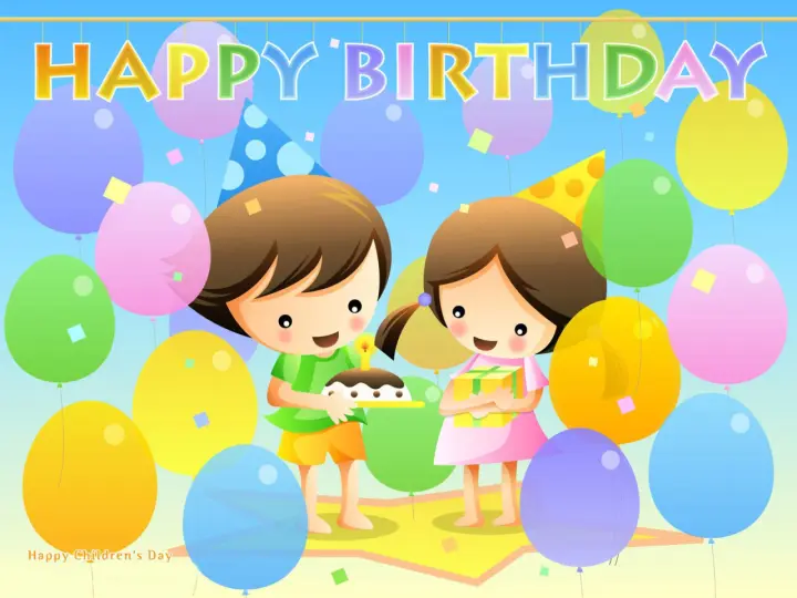 Happy Childrens Birthday as a phone lock screen