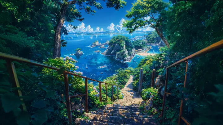 Stairs Down To The Sea as a phone lock screen