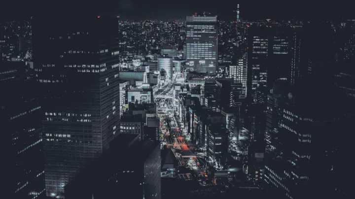 Midnight City Skyline as a phone lock screen