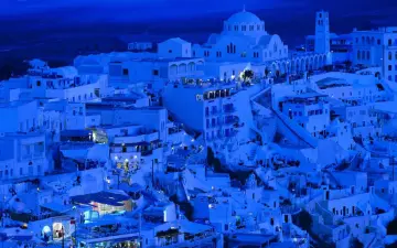 Blue Hour In Santorini wallpaper