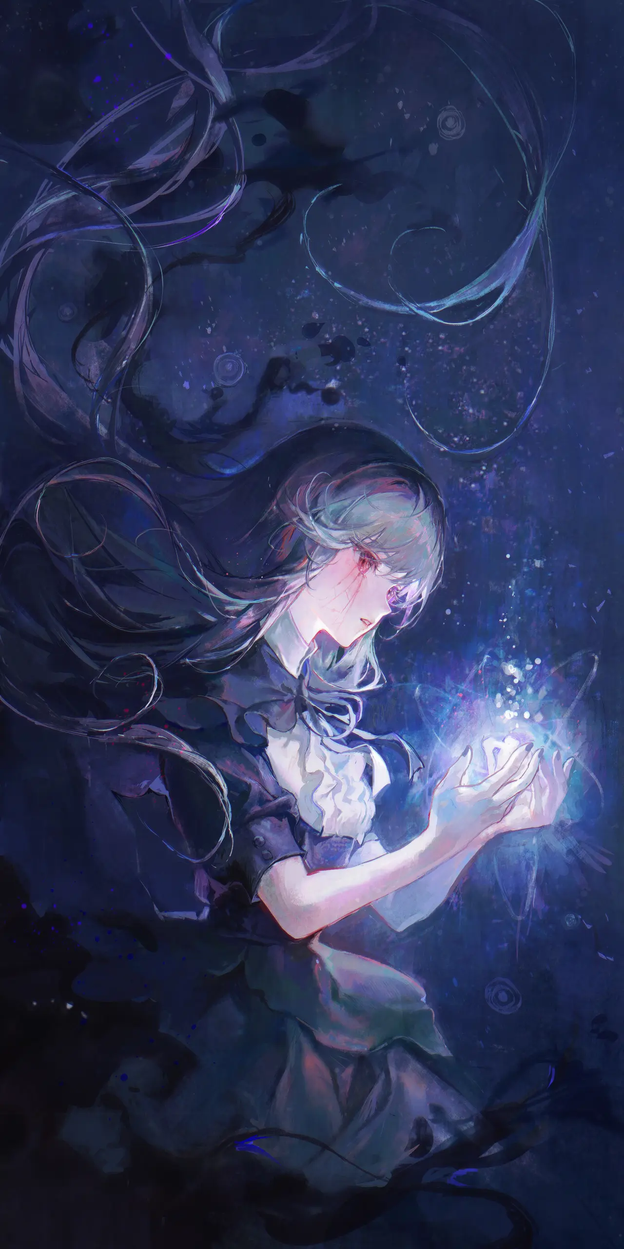 Glow In The Dark – purple and blue phone wallpaper, 3000×6000