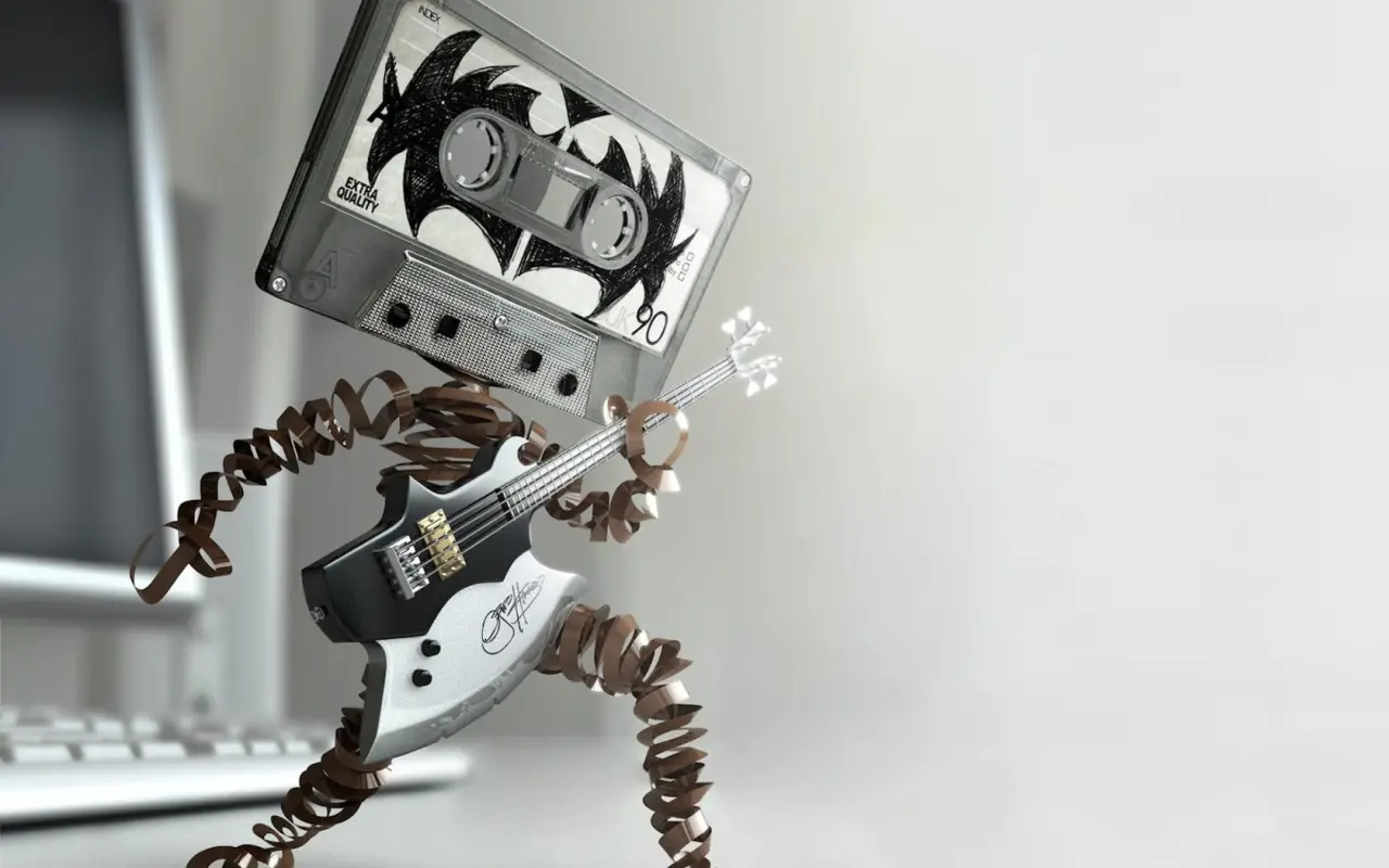 Cassette Tape Rocker – grey desktop wallpaper, 1680×1050