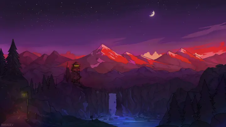 Quiet Watchtower Under Starlight as a phone lock screen