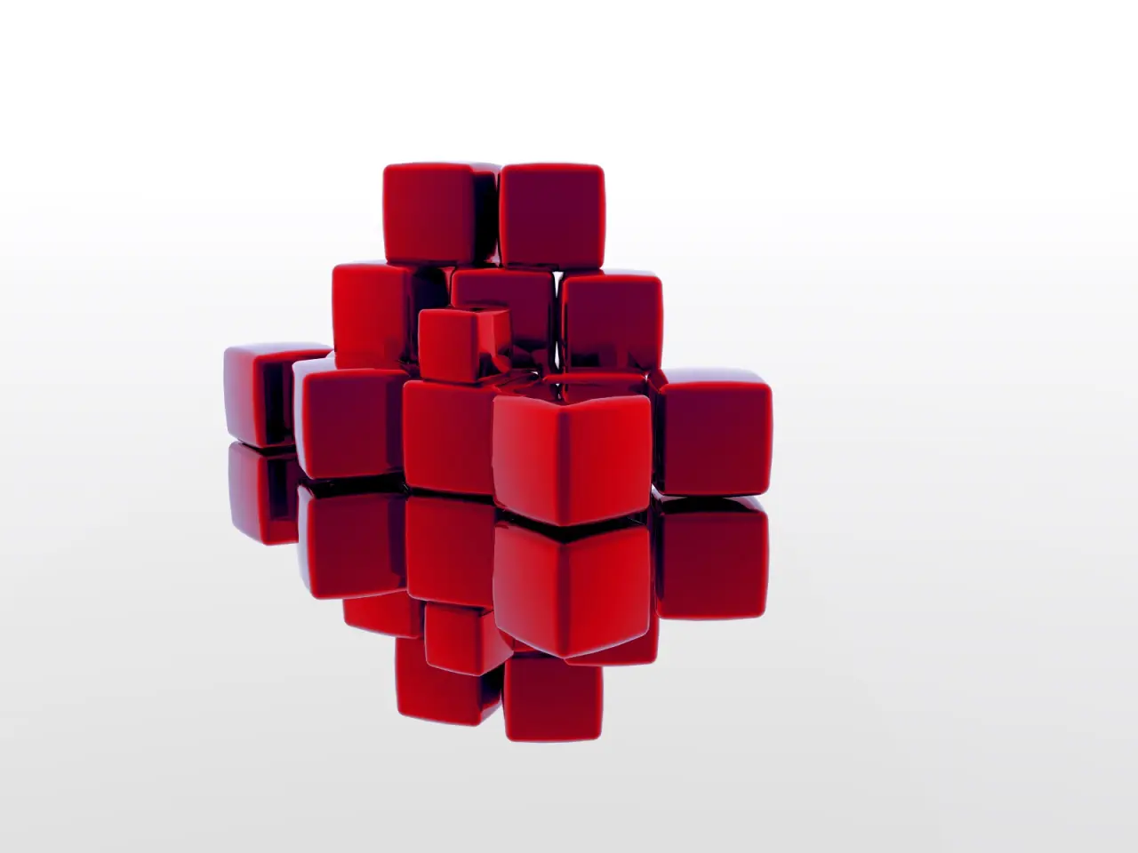 Stacked Red Glossy Cubes – white and grey desktop wallpaper, 1600×1200