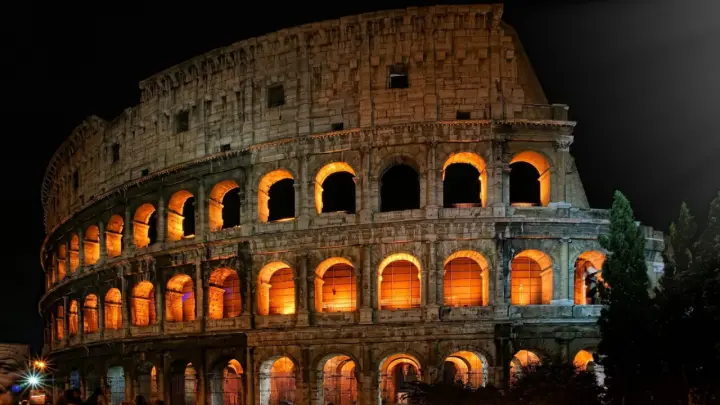 Ancient Roman Colosseum at Night as a phone lock screen