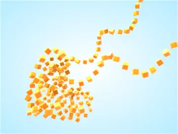 Floating Orange Cubes Flow wallpaper
