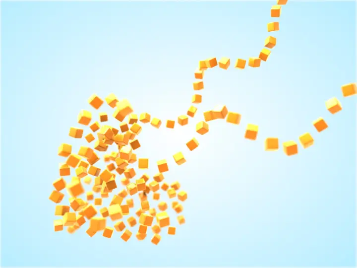 Floating Orange Cubes Flow as a phone lock screen