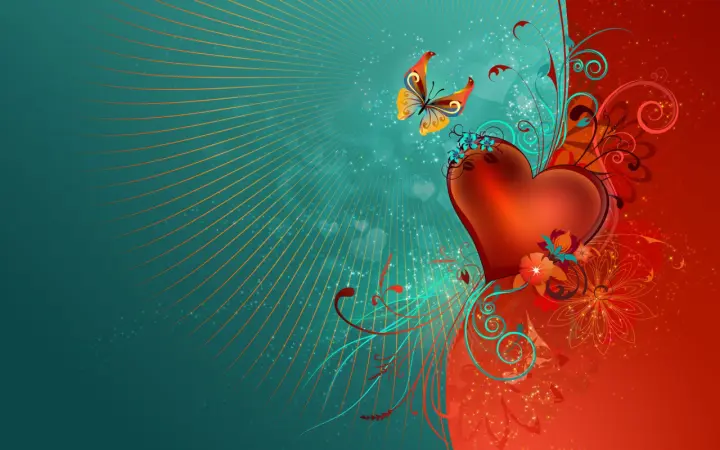 Heart and Butterfly Design as a phone lock screen