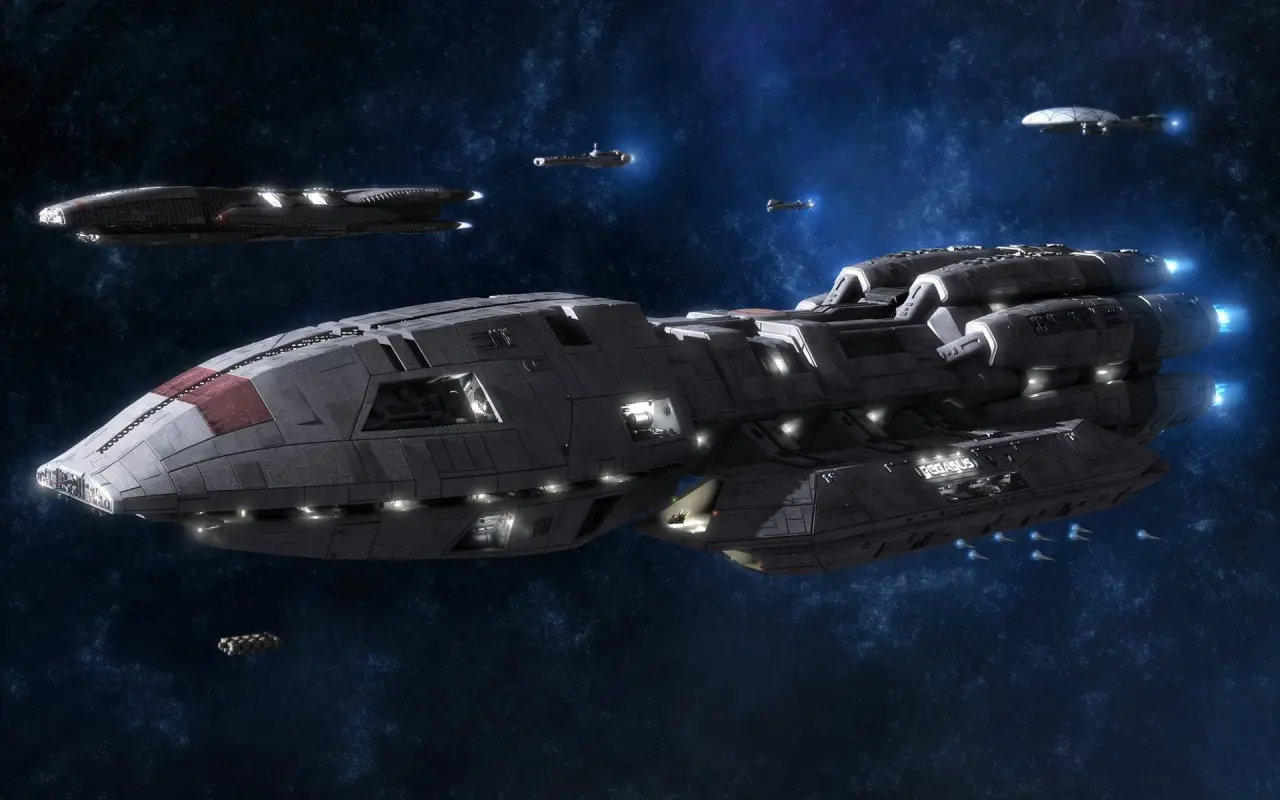Fleet In Deep Space – black and blue desktop wallpaper, 1920×1200