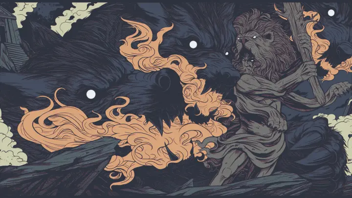 Mythic Beasts In Smoke as a phone lock screen