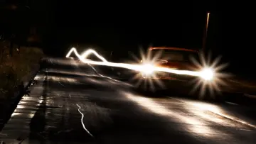 Night Drive Light Trails wallpaper