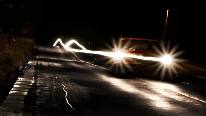 Night Drive Light Trails as a phone lock screen