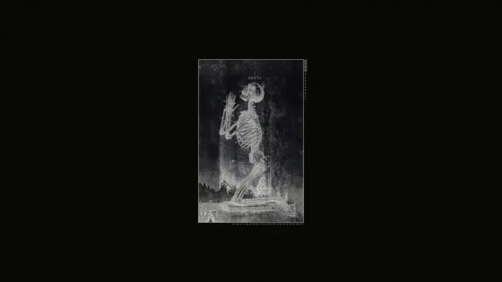 Kneeling Skeleton In Prayer as a phone lock screen