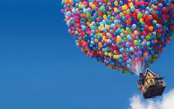 House Floating With Balloons wallpaper