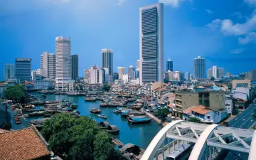Singapore River Skyline wallpaper