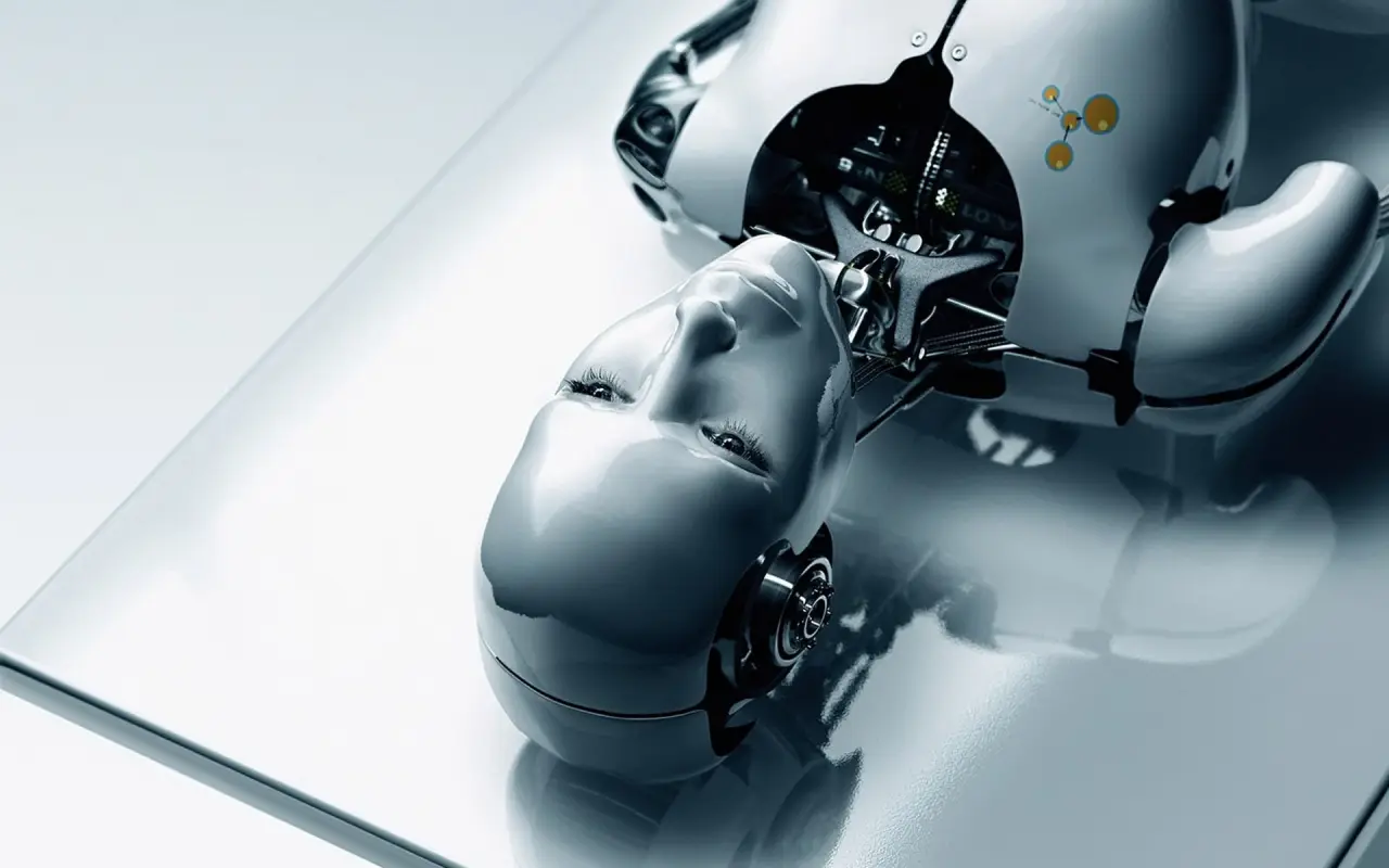 Android Resting On Surface – white and blue desktop wallpaper, 1920×1200