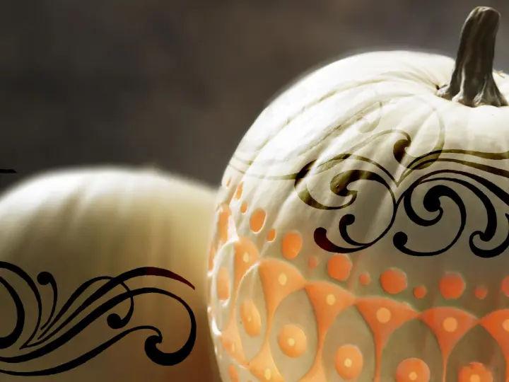 Carved White Pumpkin Art as a phone lock screen