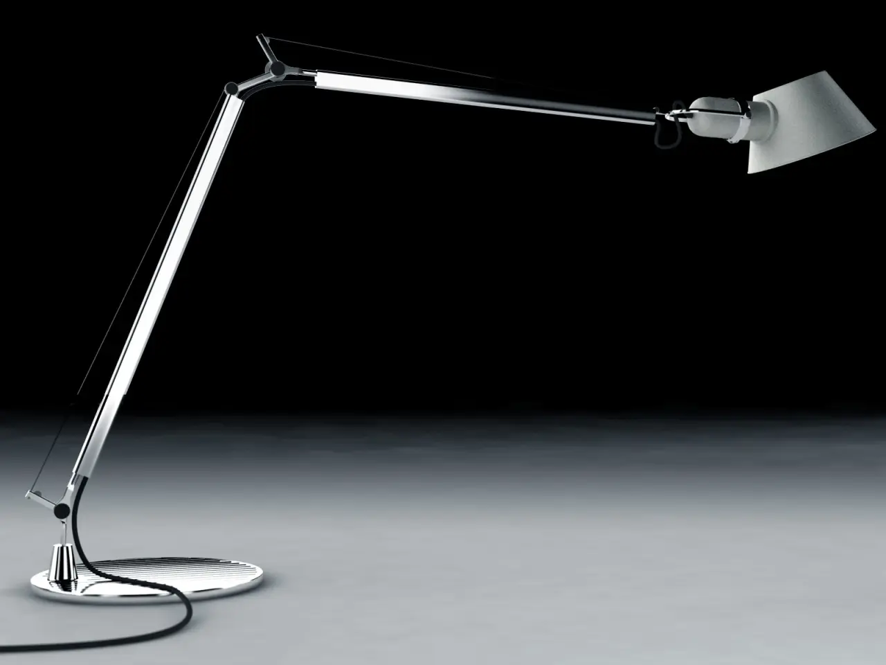 Sleek Modern Desk Lamp – black and grey desktop wallpaper, 1600×1200