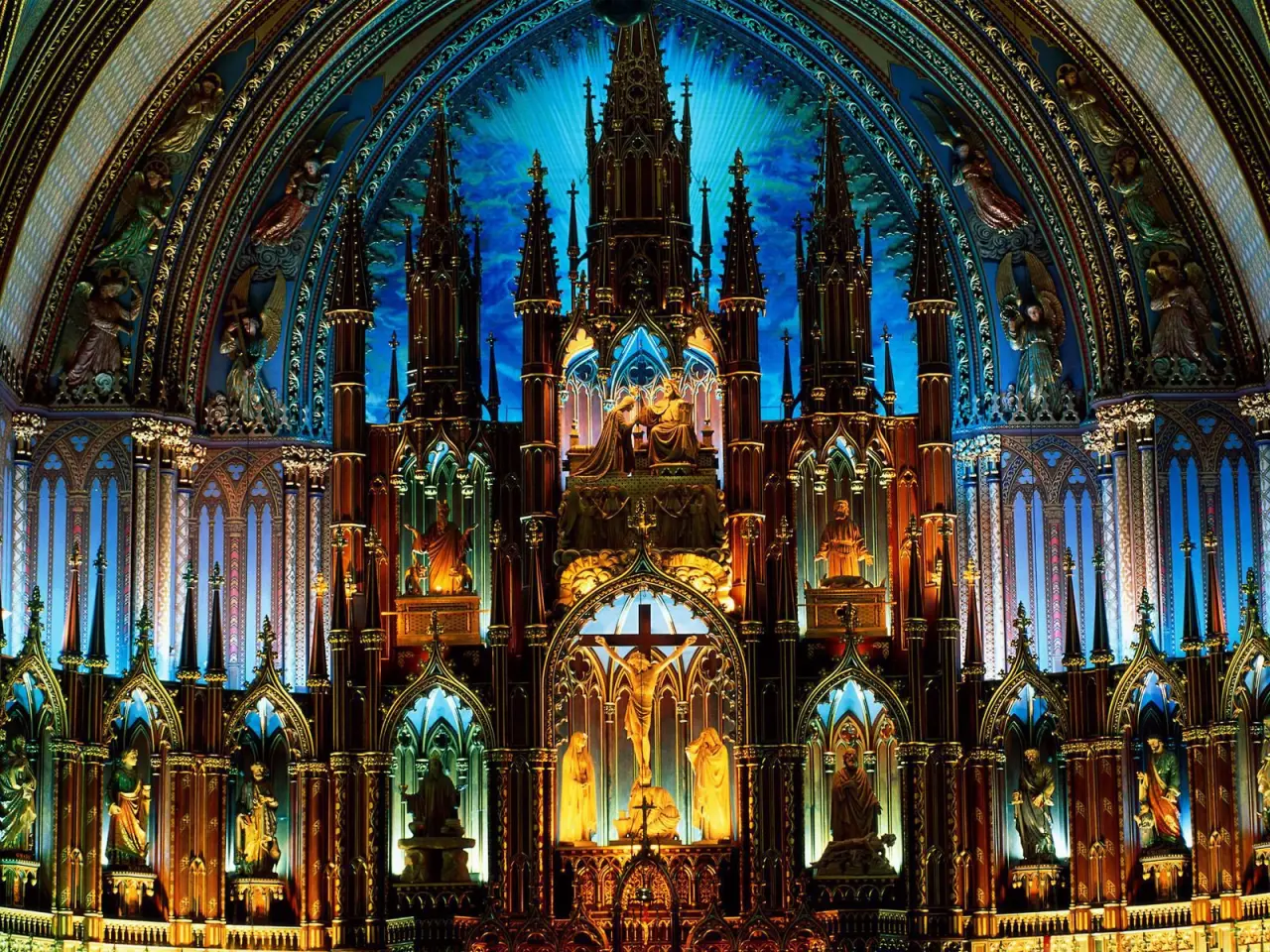 Gothic Altar of Light – black and brown desktop wallpaper, 1600×1200