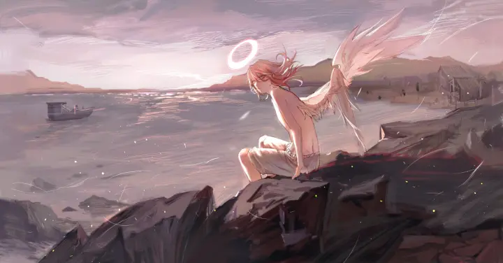 Angel By The Sea as a phone lock screen