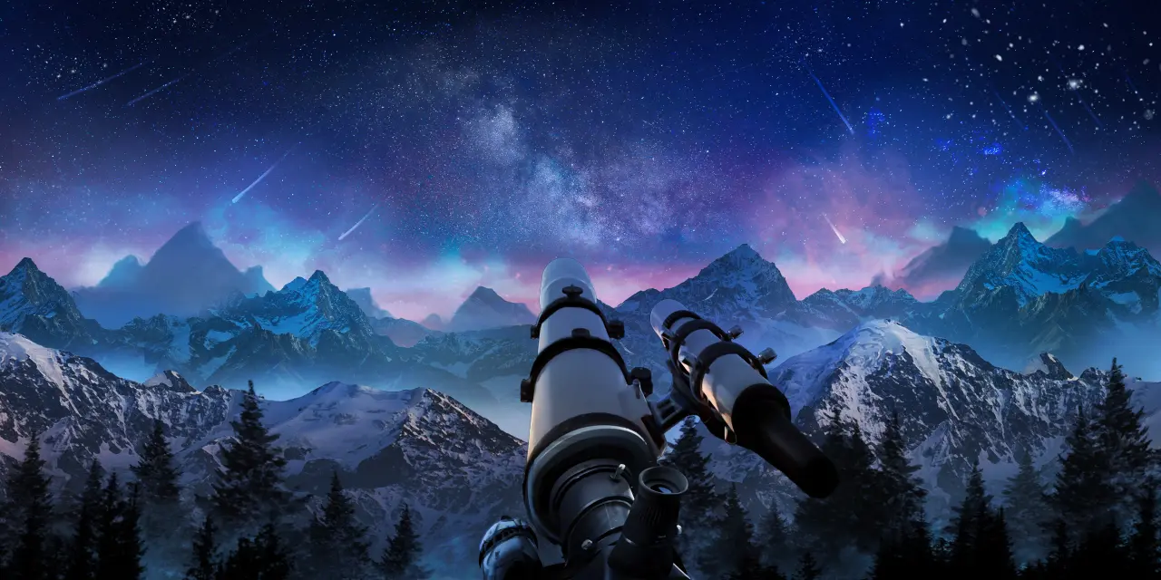 Stargazing From Mountain Peaks – blue and black ultrawide wallpaper, 3840×1920