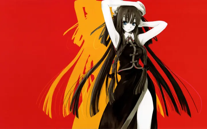 Crimson Silhouette Anime Girl as a phone lock screen