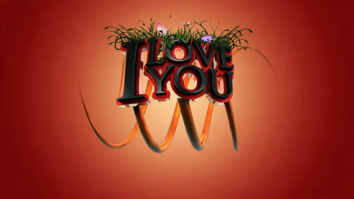 Blooming Love Typography as a phone lock screen