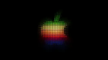 Rainbow Apple Pixel Grid wallpaper