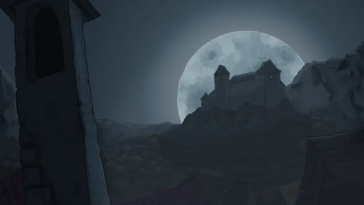 Castle Under Full Moon as a phone lock screen