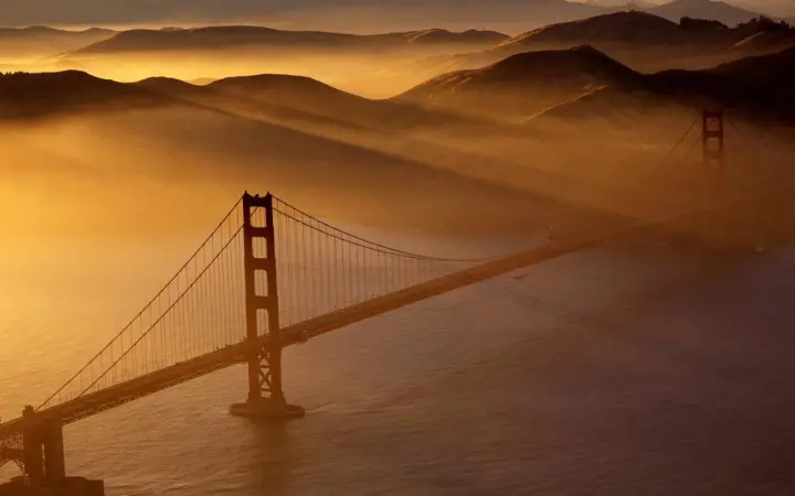 Golden Gate At Sunrise as a phone lock screen