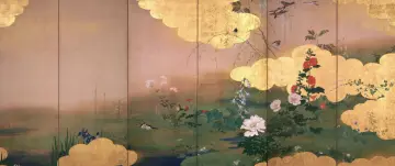 Golden Clouds And Blossoms wallpaper