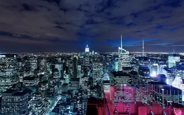 Midnight City Skyline View wallpaper