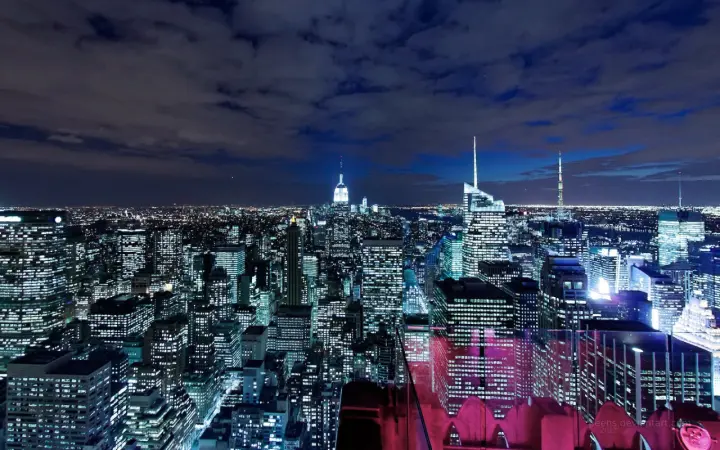 Midnight City Skyline View as a phone lock screen