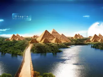 Green City Of Pyramids wallpaper