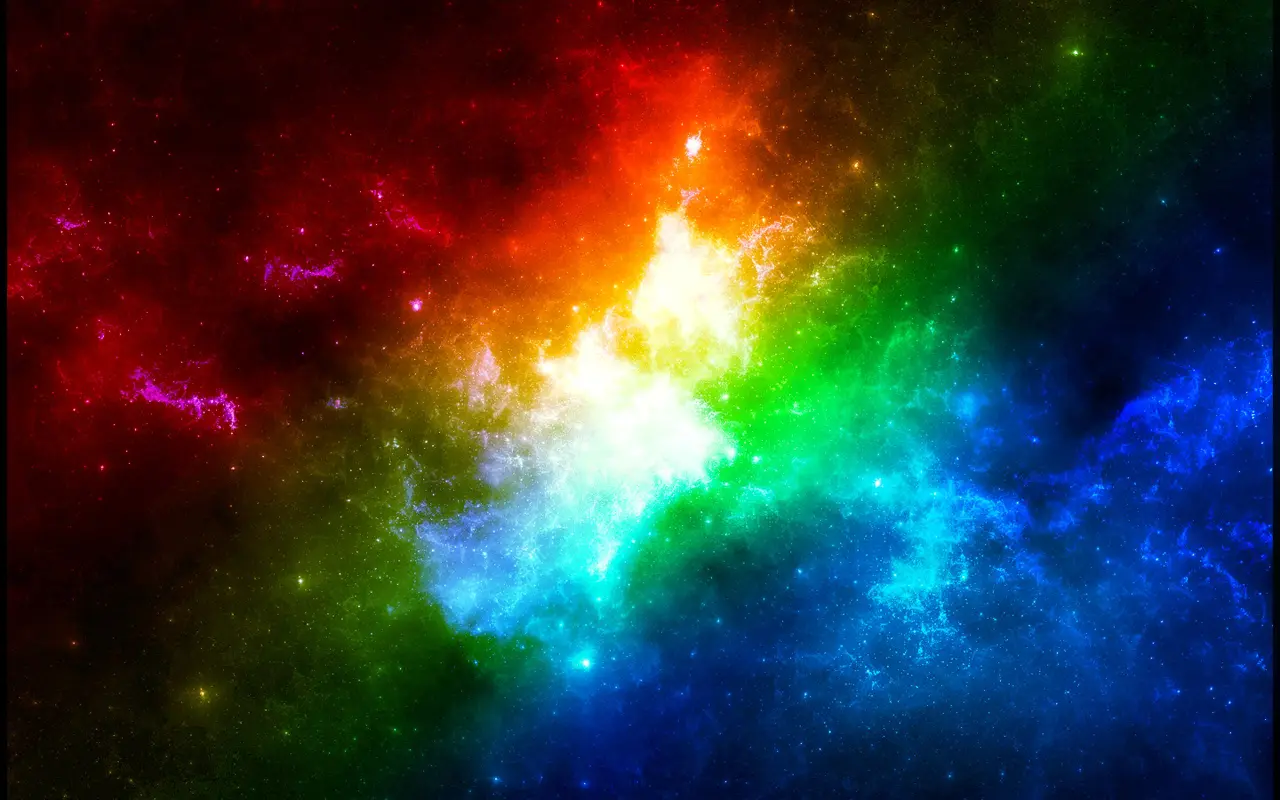 Prismatic Cosmic Nebula – black and purple desktop wallpaper, 2560×1600