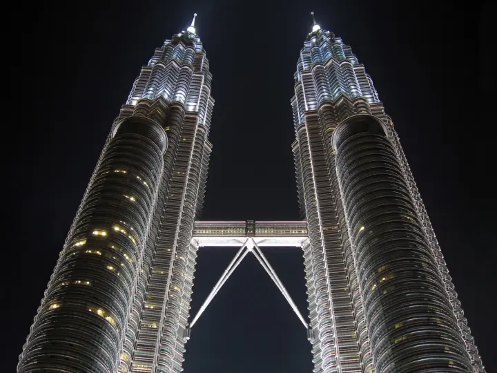 Twin Towers at Night as a phone lock screen